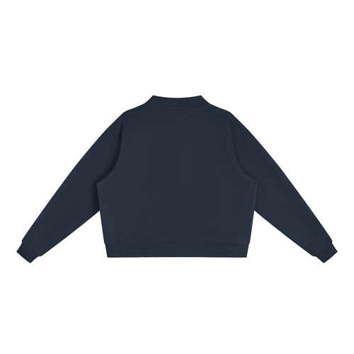 Essential Fleece Mock-Neck Crew Sweatshirt