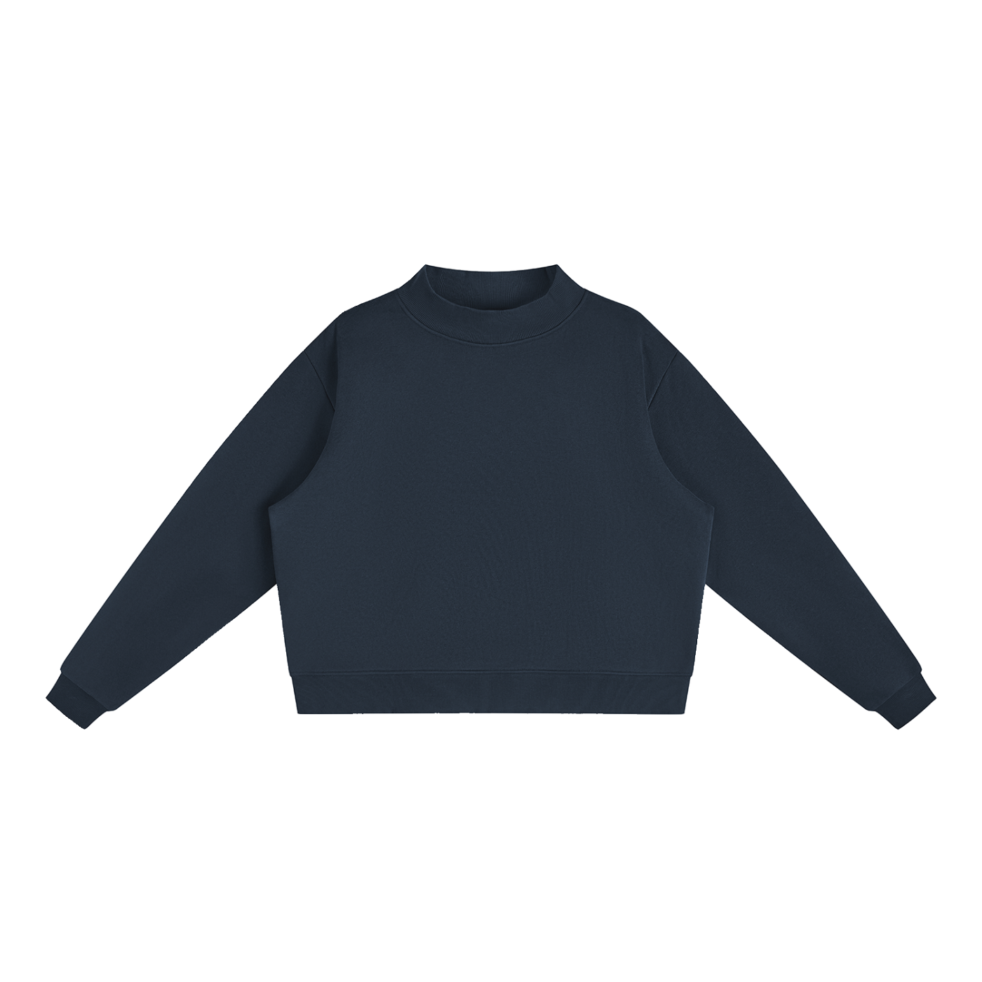 Essential Fleece Mock-Neck Crew Sweatshirt
